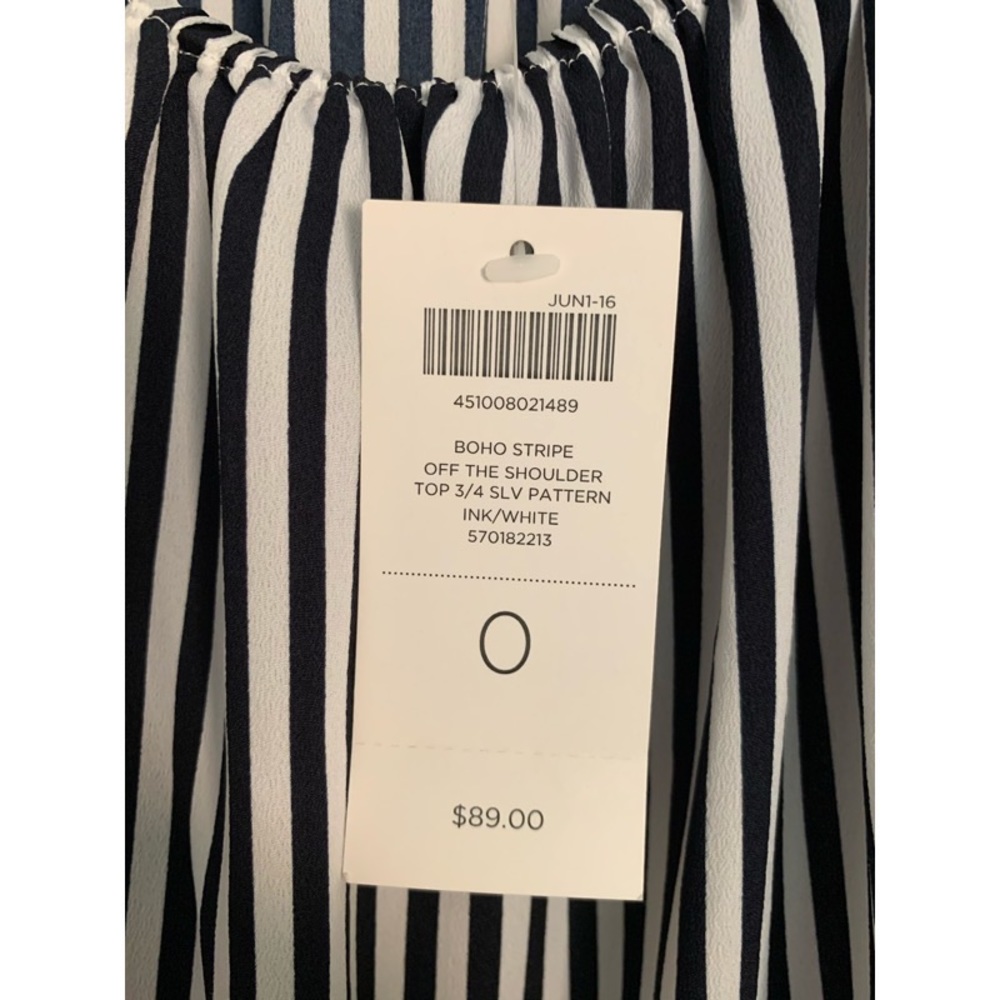 CHICOS Womens Top Shoulder Striped Blouse NWT - Picture 11 of 11